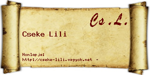 Cseke Lili névjegykártya