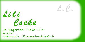 lili cseke business card